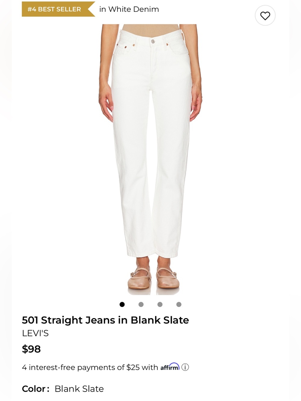 Levi's White Straight-Leg Jeans